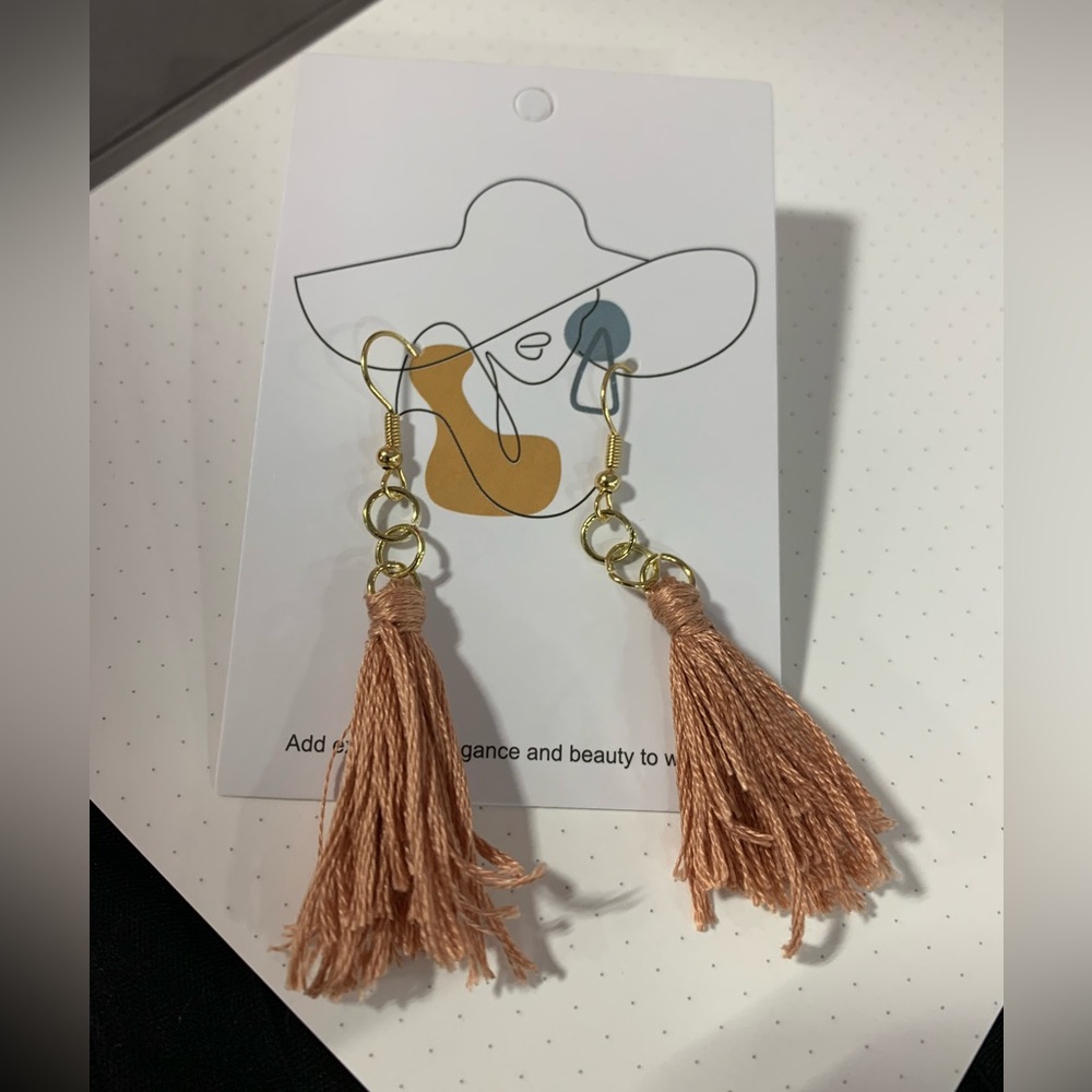 NWT Rose Gold Tassel Earrings